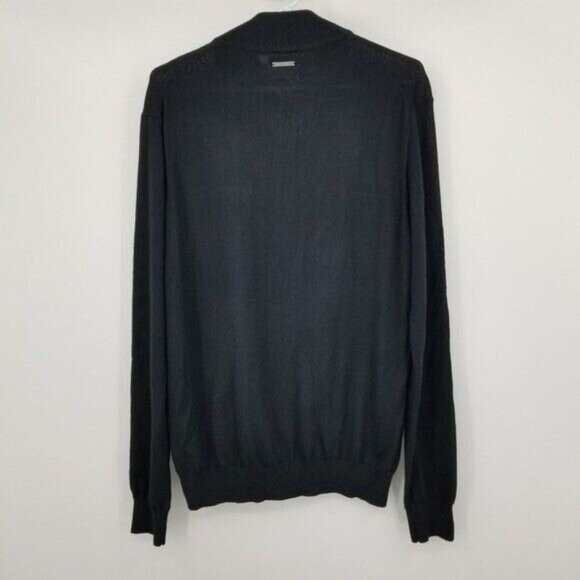 Michael Kors Wool Blend Black Long Sleeved 1/4 Zip Sweater Large Smart Casual - Picture 3 of 9